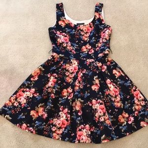 Rag Therapy navy blue M size floral dress